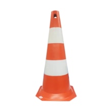 Cone Sinalização PVC 75cm Laranja com Branco - Work