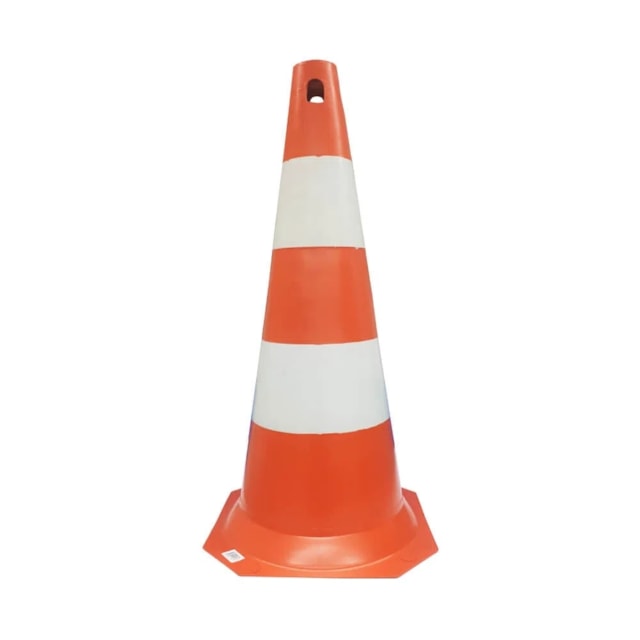 Cone Sinalização PVC 75cm Laranja com Branco - Work Cone Sinalização PVC 75cm Laranja com Branco - Work