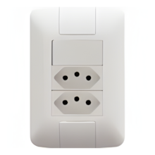 Conjunto 1 Interruptor Simples + 2 Tomadas 2P+T 10A - TRAMONTINA