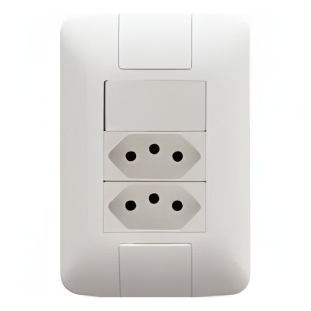 Conjunto 1 Interruptor Simples + 2 Tomadas 2P+T 10A - TRAMONTINA