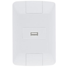Conjunto 1 Tomada USB 1,5A Branca Bivolt Aria - TRAMONTINA