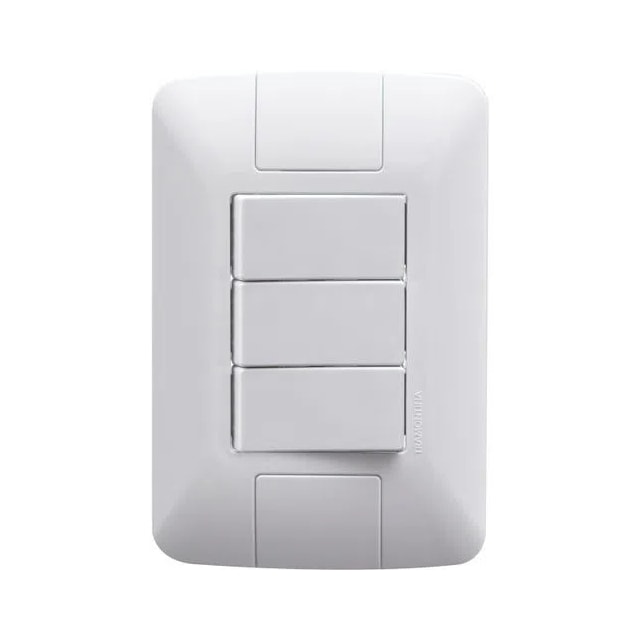 Conjunto 3 Interruptores Simples 6A 250V Aria - TRAMONTINA Conjunto 3 Interruptores Simples 6A 250V Aria - TRAMONTINA