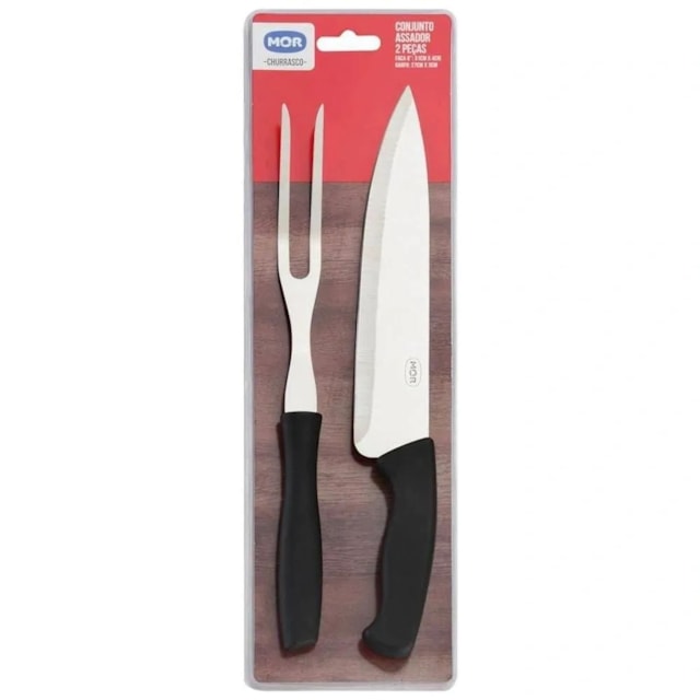 Conjunto Assador 2 peças Faca 8" e Garfo - Mor  Conjunto Assador 2 peças Faca 8" e Garfo - Mor