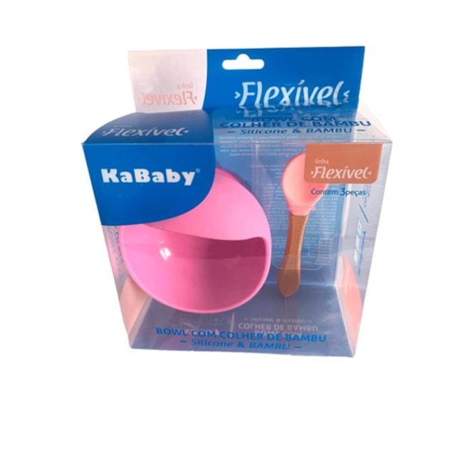 Conjunto Bowl Com Colher De Bambu Kababy Rosa Conjunto Bowl Com Colher De Bambu Kababy Rosa