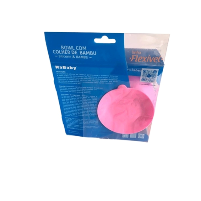 Conjunto Bowl Com Colher De Bambu Kababy Rosa Conjunto Bowl Com Colher De Bambu Kababy Rosa