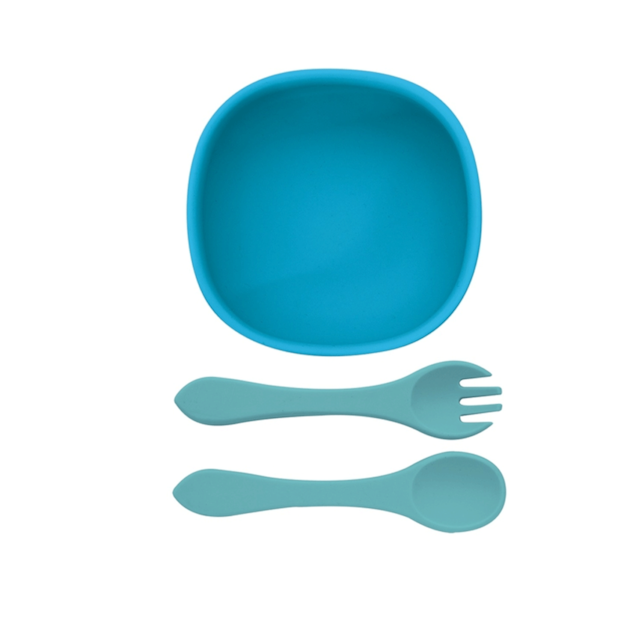 Conjunto Bowl Com Garfo E Colher Kababy Azul Conjunto Bowl Com Garfo E Colher Kababy Azul