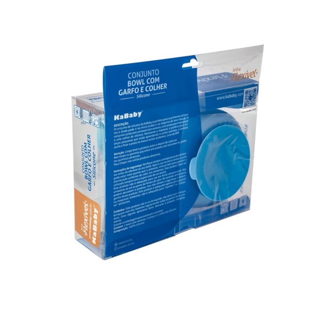 Conjunto Bowl Com Garfo E Colher Kababy Azul Conjunto Bowl Com Garfo E Colher Kababy Azul