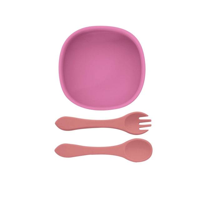 Conjunto Bowl Com Garfo E Colher Kababy Rosa Conjunto Bowl Com Garfo E Colher Kababy Rosa