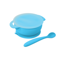 Conjunto Bowl Com Tampa E Colher Azul Conjunto Bowl Com Tampa E Colher Azul