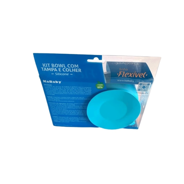 Conjunto Bowl Com Tampa E Colher Azul Conjunto Bowl Com Tampa E Colher Azul