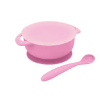 Conjunto Bowl Com Tampa E Colher Rosa Conjunto Bowl Com Tampa E Colher Rosa