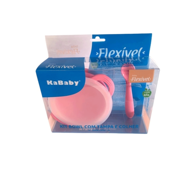 Conjunto Bowl Com Tampa E Colher Rosa Conjunto Bowl Com Tampa E Colher Rosa