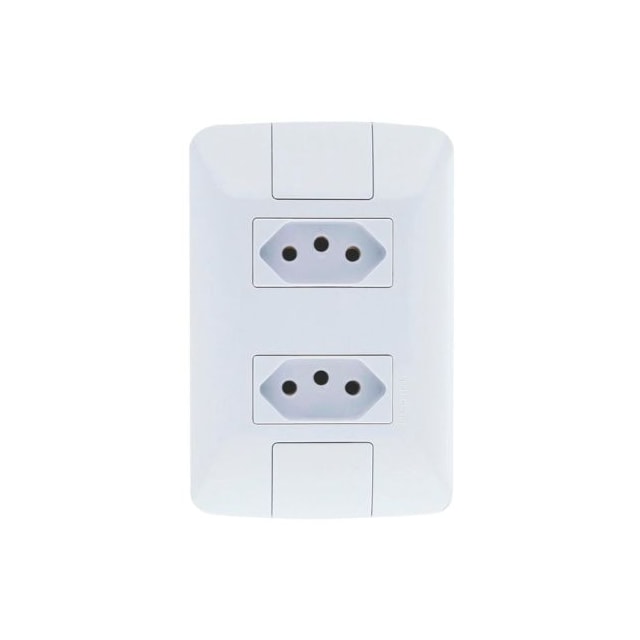 Conjunto com 2 Tomadas 2P+T 20A 250V Aria Branca - TRAMONTINA Conjunto com 2 Tomadas 2P+T 20A 250V Aria Branca - TRAMONTINA