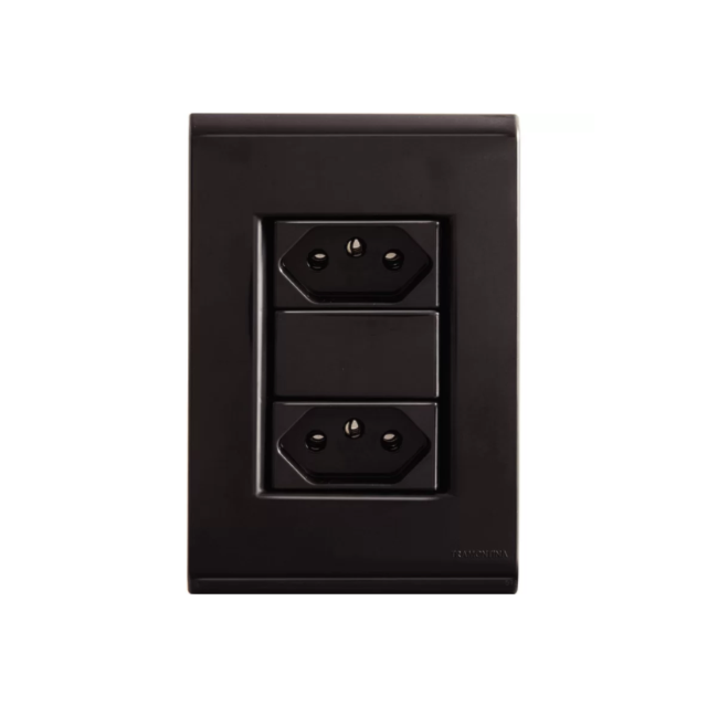Conjunto de 2 Tomadas 2P+T 20A 250v Grafite - TRAMONTINA Conjunto de 2 Tomadas 2P+T 20A 250v Grafite - TRAMONTINA