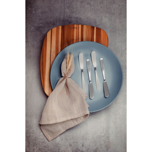 Conjunto de Espátulas Tramontina Cosmos para Manteiga em Aço Inox 4 Peças Conjunto de Espátulas Tramontina Cosmos para Manteiga em Aço Inox 4 Peças