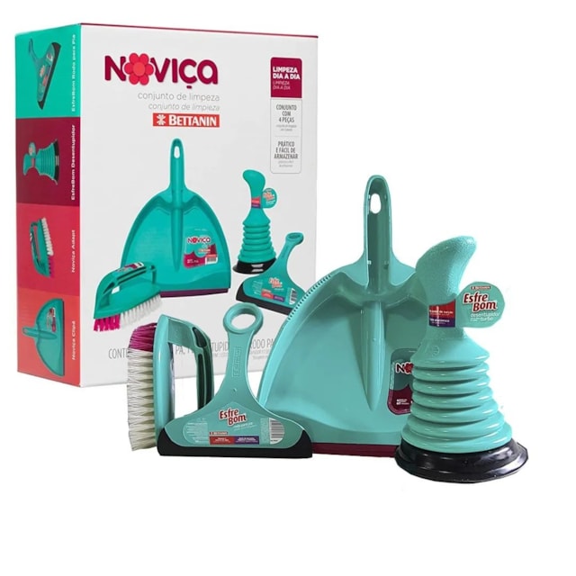 Conjunto de Limpeza Noviça 4 Peças - BETTANIN Conjunto de Limpeza Noviça 4 Peças - BETTANIN