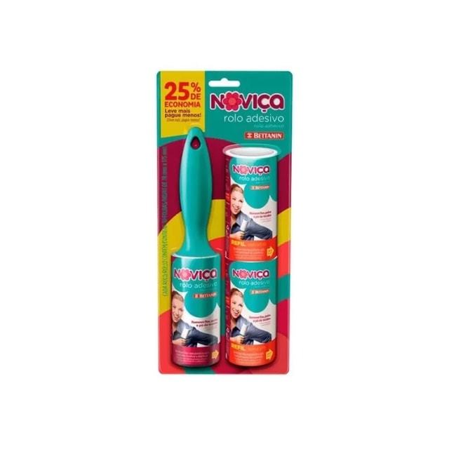 Conjunto de Rolo Adesivo Dois Refis Noviça - BETTANIN Conjunto de Rolo Adesivo Dois Refis Noviça - BETTANIN