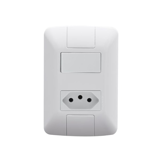 Conjunto Interruptor Paralelo + Tomada 2P + T 10a Aria - TRAMONTINA Conjunto Interruptor Paralelo + Tomada 2P + T 10a Aria - TRAMONTINA