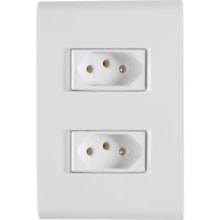 Conjunto Placa 4x2 + Interruptor Simples + 2 Tomadas 2P+T 20A 250V Liz - TRAMONTINA