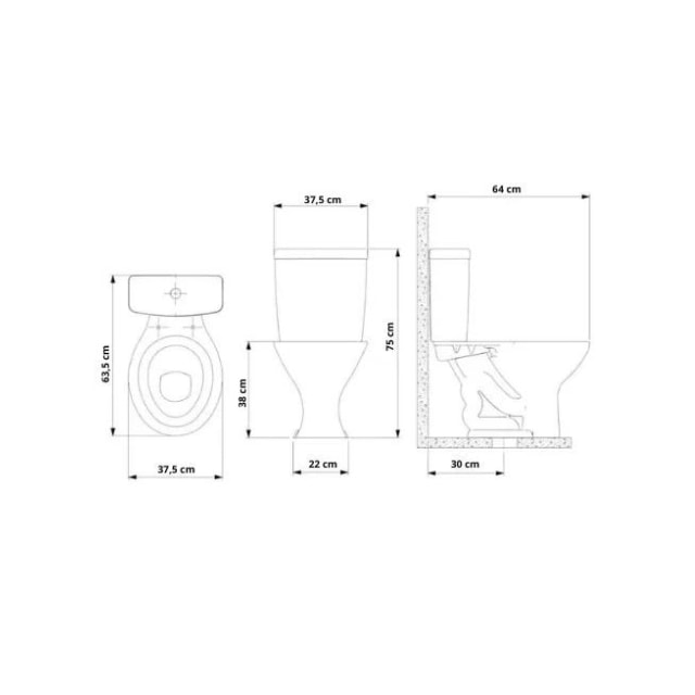 Conjunto Vaso Sanitário com Caixa Acoplada Saveiro Branco 6L - CELITE