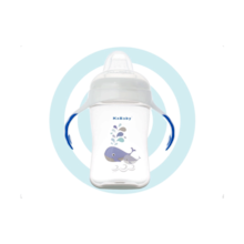 Copo 300ml Bico de Silicone com alças Azul