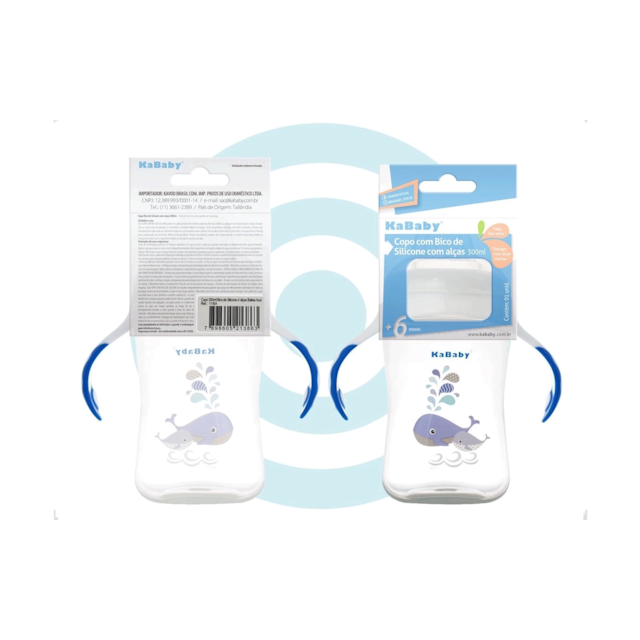 Copo 300ml Bico de Silicone com alças Azul Copo 300ml Bico de Silicone com alças Azul