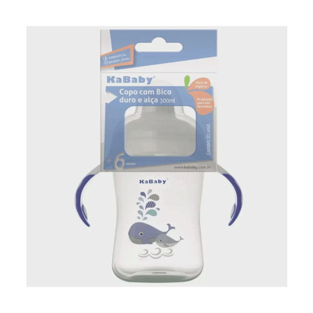 Copo 300ml Bico Rígido com Alças Azul Copo 300ml Bico Rígido com Alças Azul