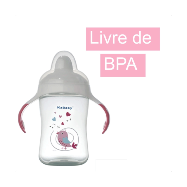 Copo 300ml Bico Rígido com Alças Rosa