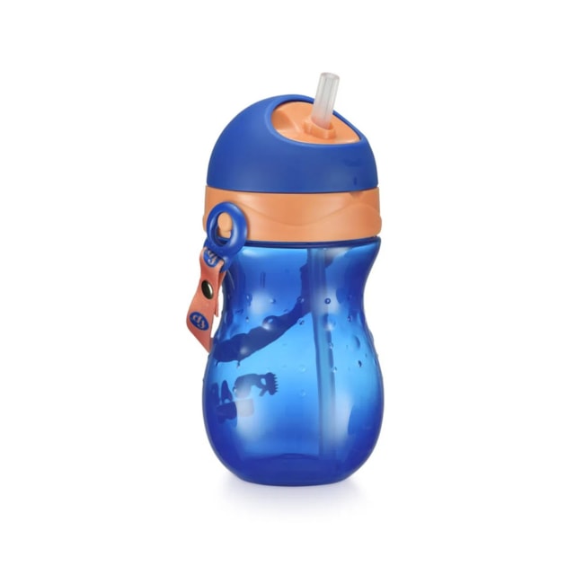 Copo com Canudo Playful 360 ml 12+M Fisher Price Azul