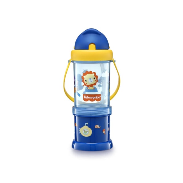 Copo Com Porta Snack Playfyl 300 Ml Fisher Price Azul