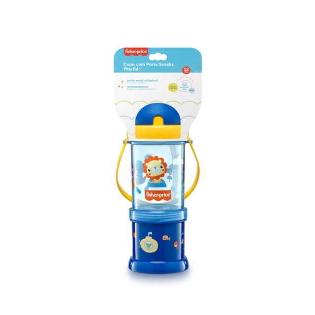 Copo Com Porta Snack Playfyl 300 Ml Fisher Price Azul Copo Com Porta Snack Playfyl 300 Ml Fisher Price Azul