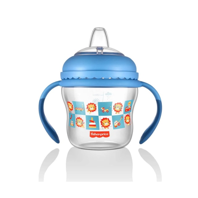 Copo de Transição First Moments + Bico Extra + Alça Removível 150 ml Fisher Price Azul