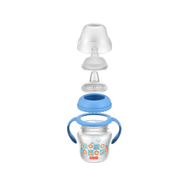 Copo de Transição First Moments + Bico Extra + Alça Removível 150 ml Fisher Price Azul