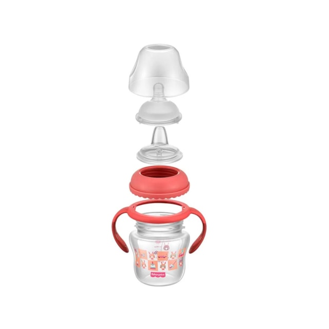 Copo de Transição First Moments + Bico Extra + Alça Removível 150 ml Fisher Price Rosa