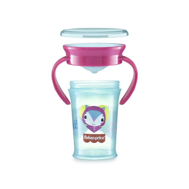 Copo de Treinamento 360 First Moments Rosa Candy 210 ml 6+M Fisher Price - BB1021