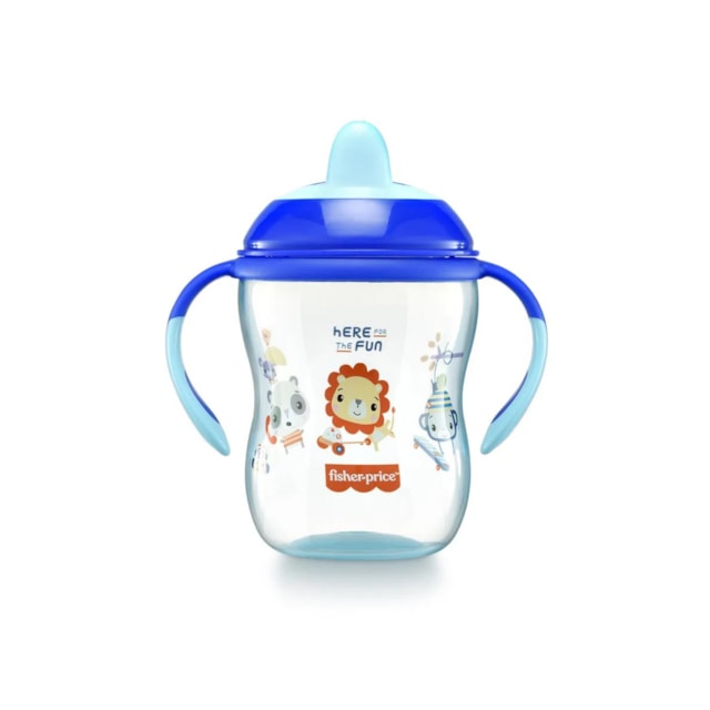 Copo de Treinamento com Bico Semi-rígido First Moments 270ml Fisher Price Azul Copo de Treinamento com Bico Semi-rígido First Moments 270ml Fisher Price Azul