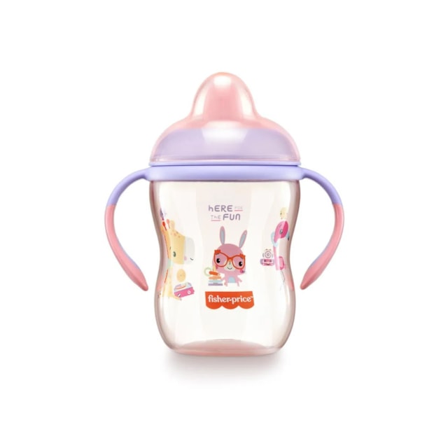 Copo de Treinamento com Bico Semi-rígido First Moments 270ml Fisher Price Rosa Copo de Treinamento com Bico Semi-rígido First Moments 270ml Fisher Price Rosa