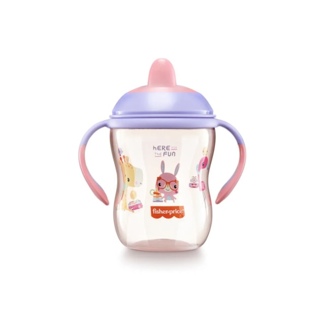 Copo de Treinamento com Bico Semi-rígido First Moments 270ml Fisher Price Rosa