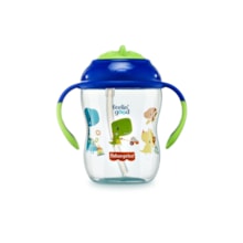 Copo de Treinamento com Canudo First Moments 270 ml Fisher Price Azul