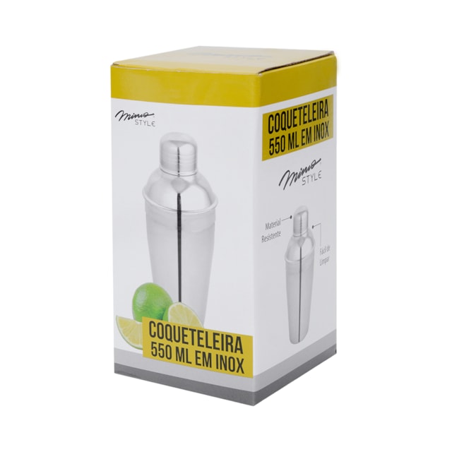 Coqueteleira em Inox 550ml Bico Dosador de 50ml Mimo Style