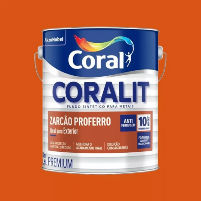 Coral Coralit Fundo Zarcão Proferro 3,6 Litros - CORAL