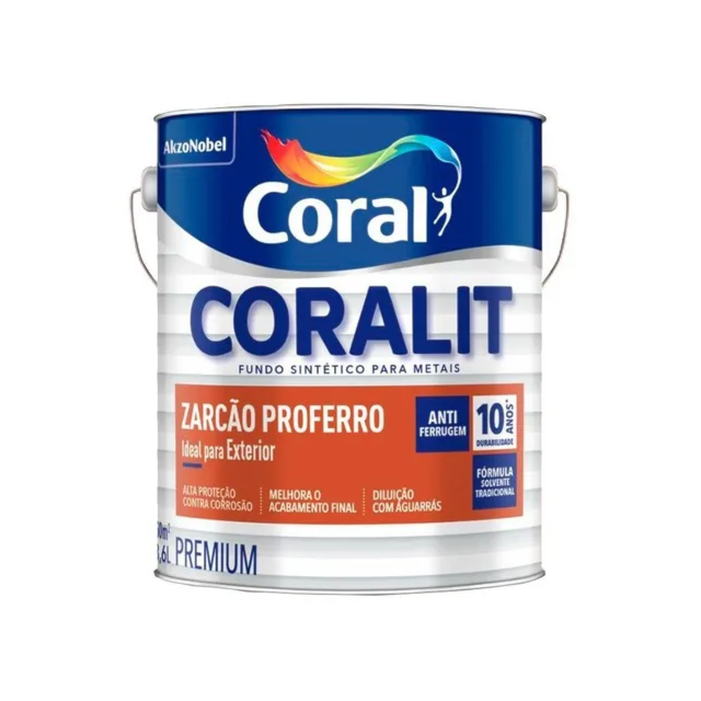 Coral Coralit Fundo Zarcão Proferro 3,6 Litros - CORAL