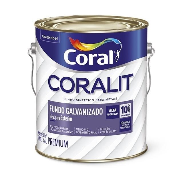 Coralit Fundo Galvanizado Branco 3,6L - Coral 