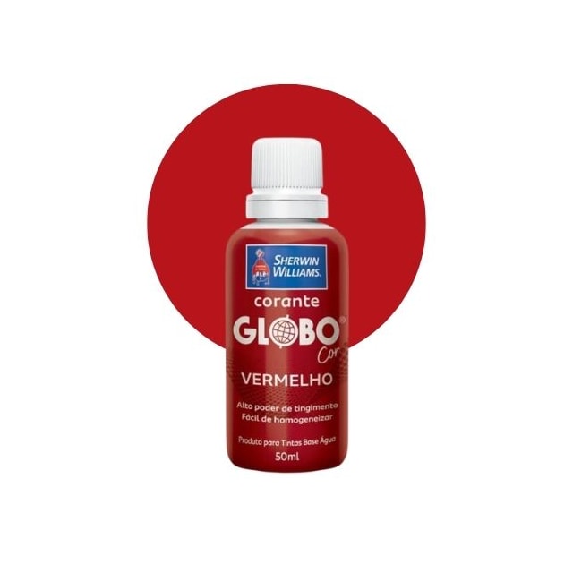 Corante Líquido Globo 50ml Vermelho - Sherwin Williams