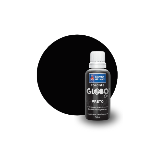 Corante Líquido Globo Preto 50ml - Sherwin Williams Corante Líquido Globo Preto 50ml - Sherwin Williams