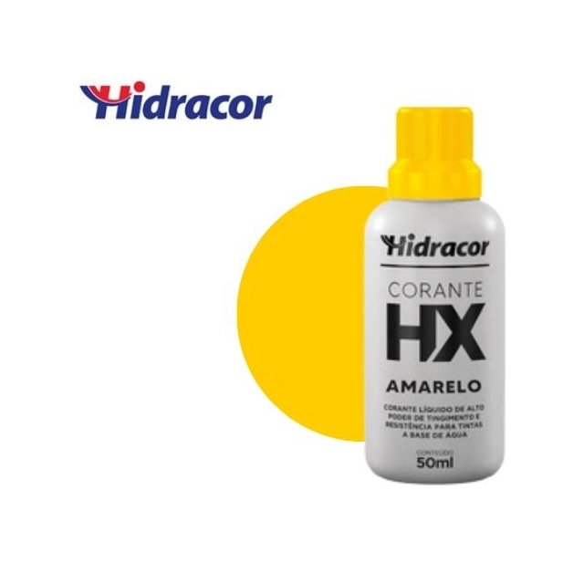 Corante Liquido Hx Base Água 50ml Amarelo - Hidracor 