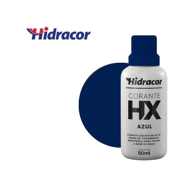 Corante Liquido Hx Base Água 50ml Azul - Hidracor 