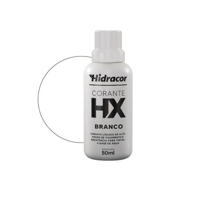 Corante Líquido Hx Base Água 50ml Branco - Hidracor