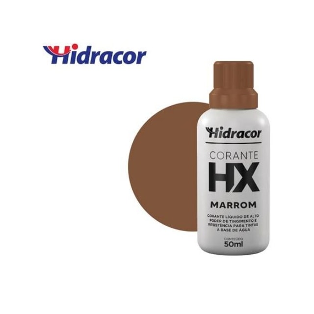 Corante Liquido Hx Base Água 50ml Marrom - Hidracor 