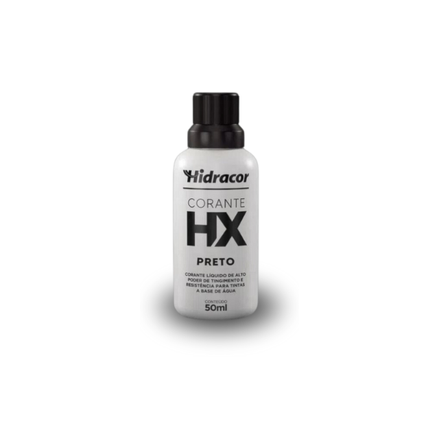 Corante Liquido Hx Base Água 50ml Preto - Hidracor  Corante Liquido Hx Base Água 50ml Preto - Hidracor